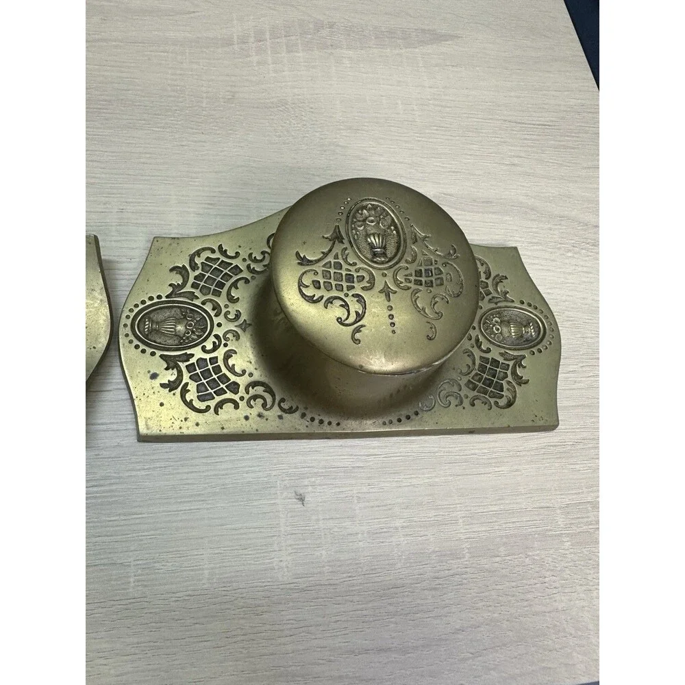 Art Nouveau Vintage Bradley & Hubbard Bronze Inkwell and Ink Blotter
